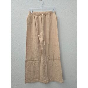 Wide Leg Lineny Cotton Pants Womens Lightweight Drawstring Casual